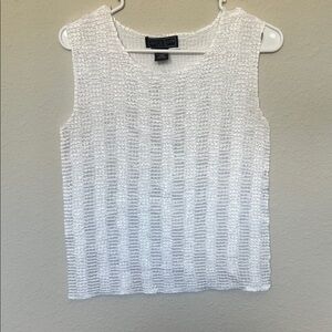 Laura Scott Textured White Tank Top